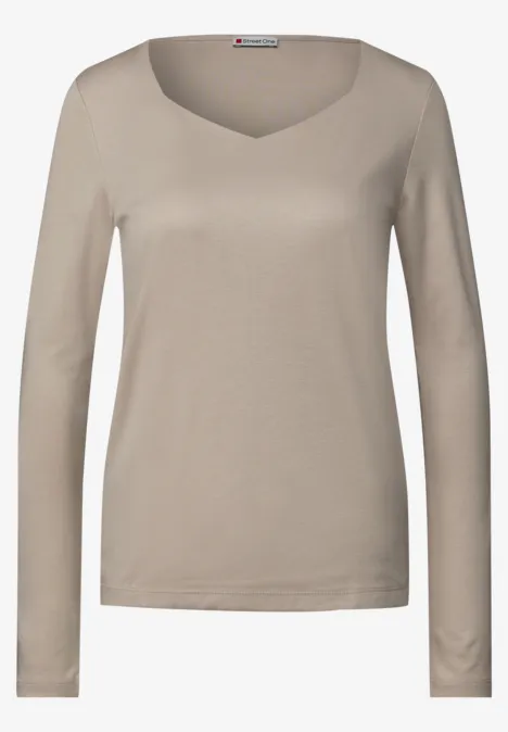T-shirt avec encolure carrée morning beige