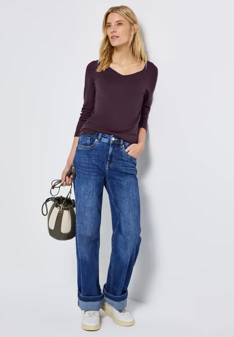Shirt met carrée halslijn Jazz Berry
