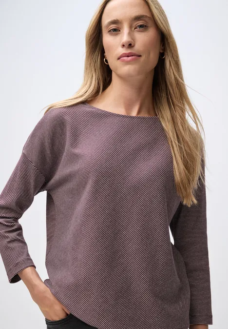 Shirt met geribde structuur null
