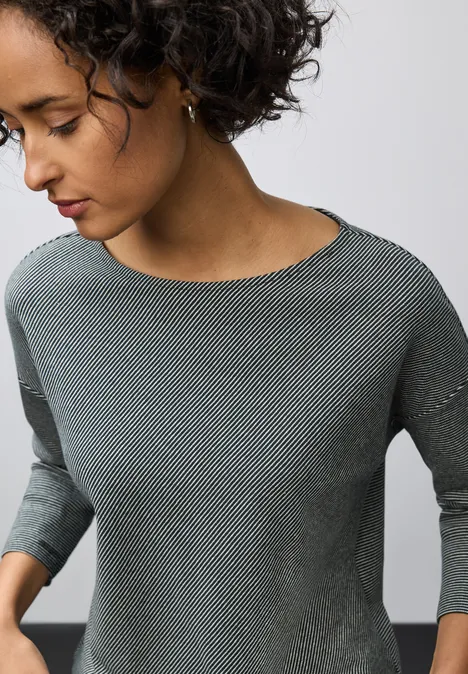 Shirt met geribde structuur null