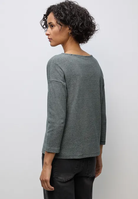Shirt mit Rippstruktur evernight green