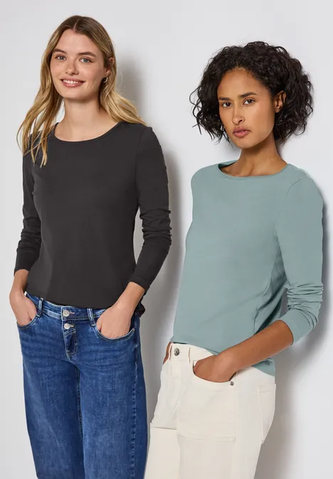 2-pack shirts met lange mouwen null