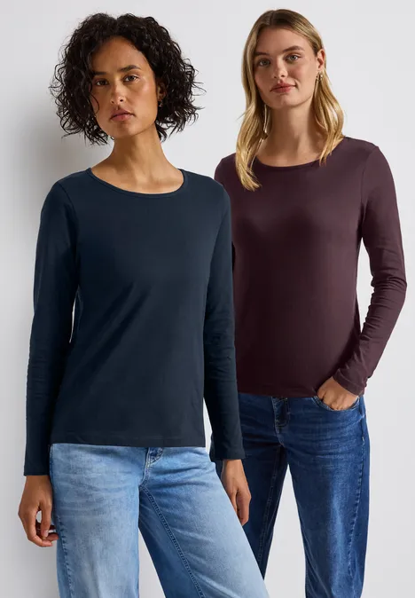 2-pack shirts met lange mouwen null