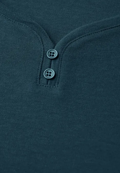 Basic shirt met knoopdetail tide blue