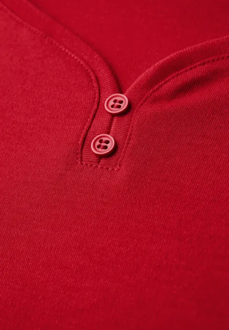 Basic shirt met knoopdetail racing red