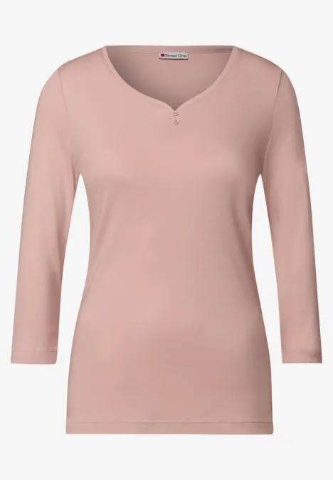 Basic Shirt mit Knopfdetail faded rose