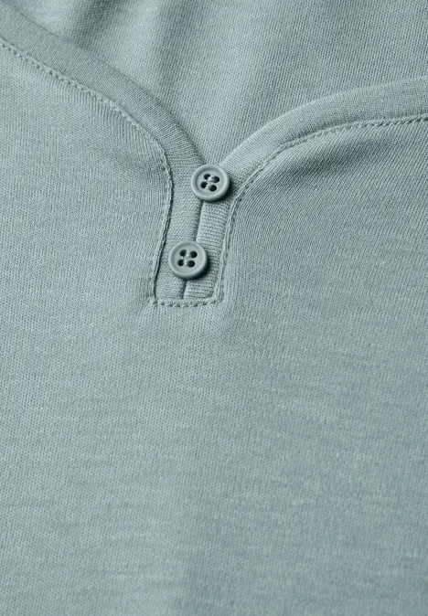 Basic shirt met knoopdetail arona blue