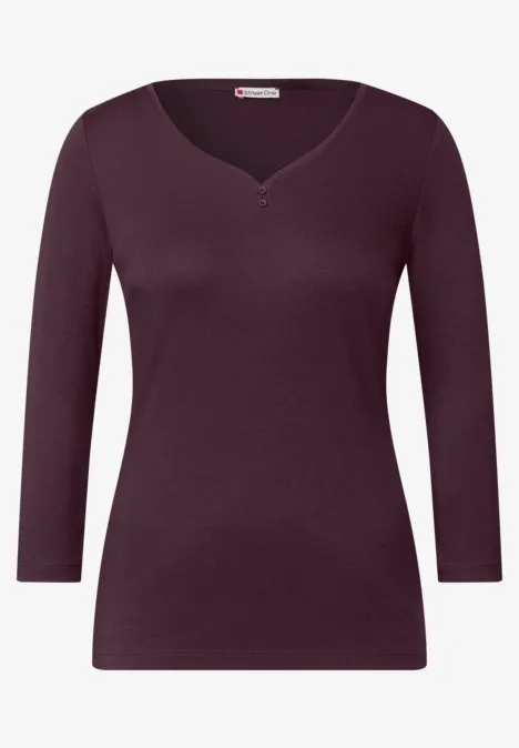 Basic Shirt mit Knopfdetail jazz berry