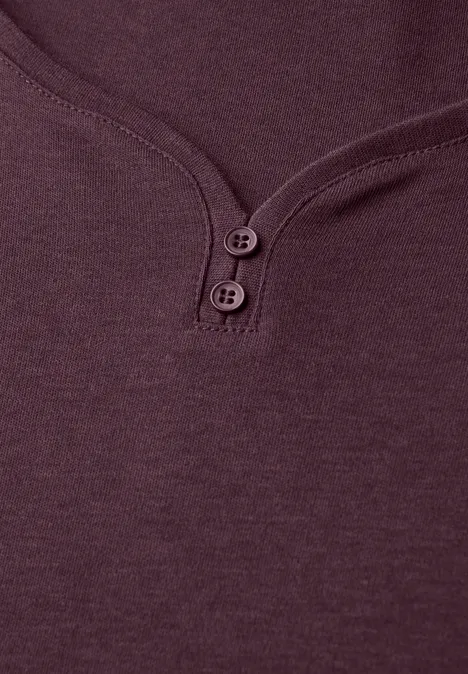 Basic shirt met knoopdetail Jazz Berry