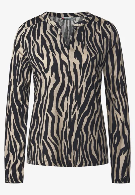 Print-Shirt im Tunika-Look Black