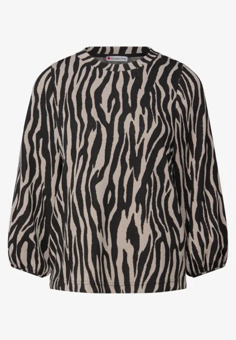 Zebra Jacquard Shirt Black