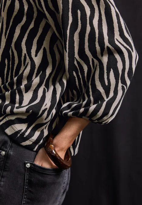 Shirt met zebrapatroon Black