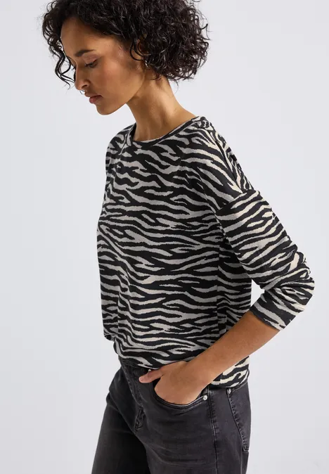 Gezellig jacquard shirt Black