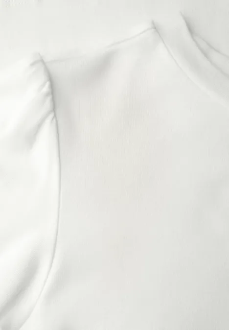 Basic T-Shirt mit Raffung off white