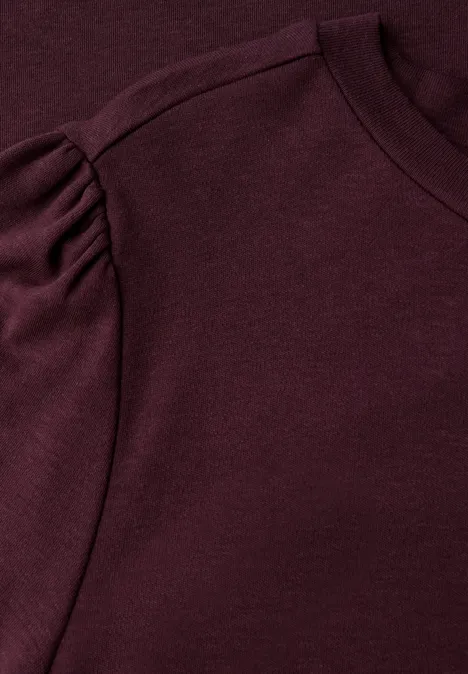 Basic Shirt met rimpels Jazz Berry