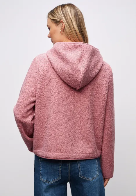 Teddyjas met capuchon powder pink