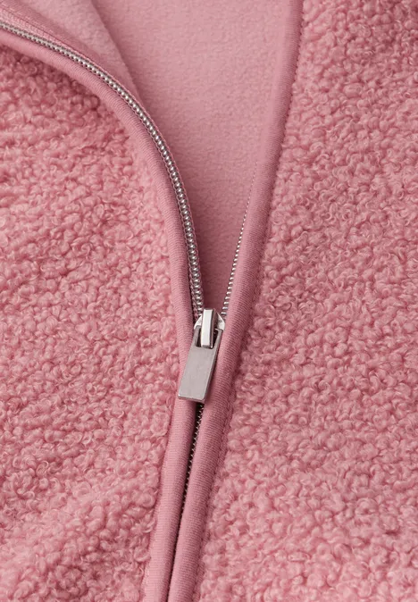 Teddyjas met capuchon powder pink