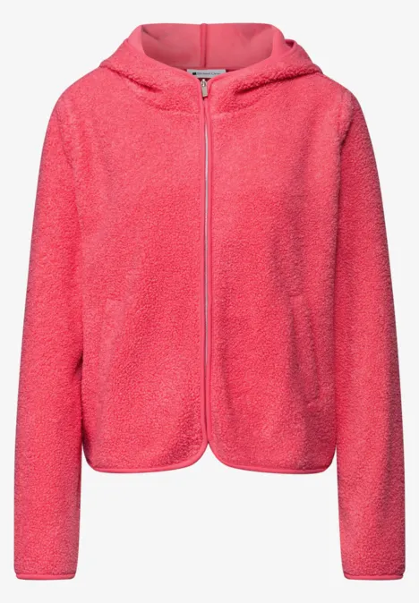 Teddy-Jacke mit Kapuze striking coral Teddy-Jacke mit Kapuze striking coral