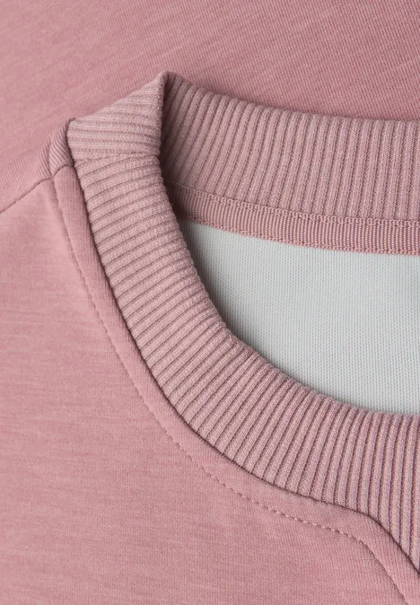 Shirt met geribd detail powder pink mel.