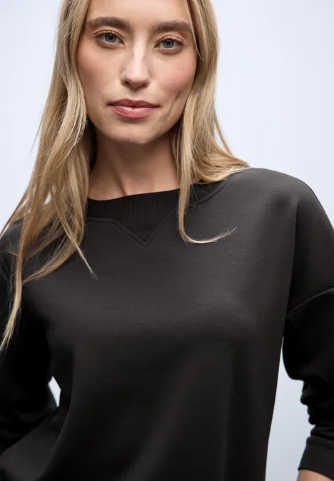 Shirt met geribd detail null