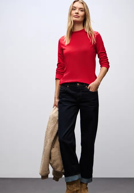 Basic Turtleneck Shirt racing red