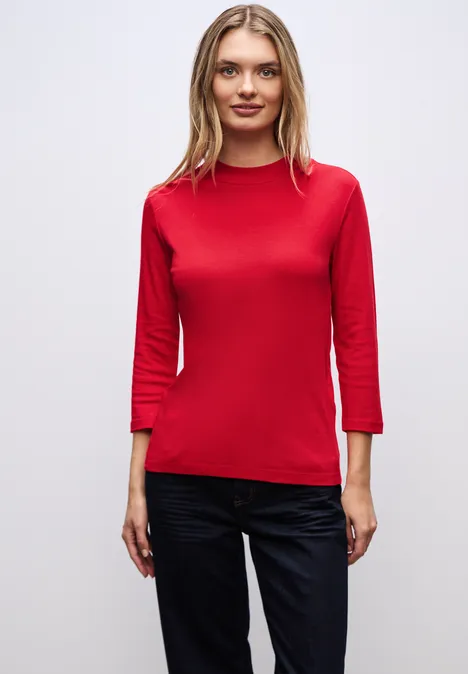 Basic Turtleneck Shirt racing red