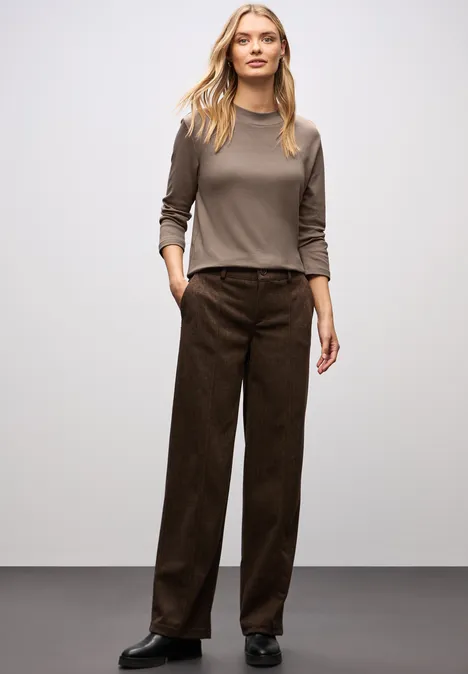 Basic Turtleneck Shirt silk brown