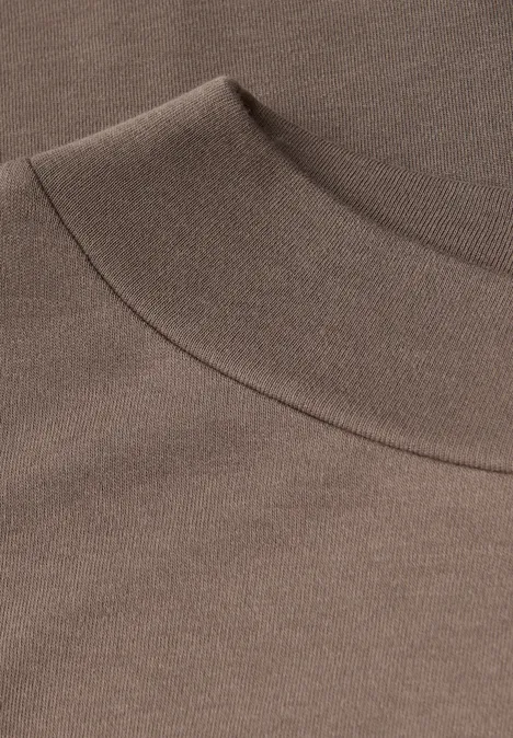 Basic Turtleneck Shirt silk brown