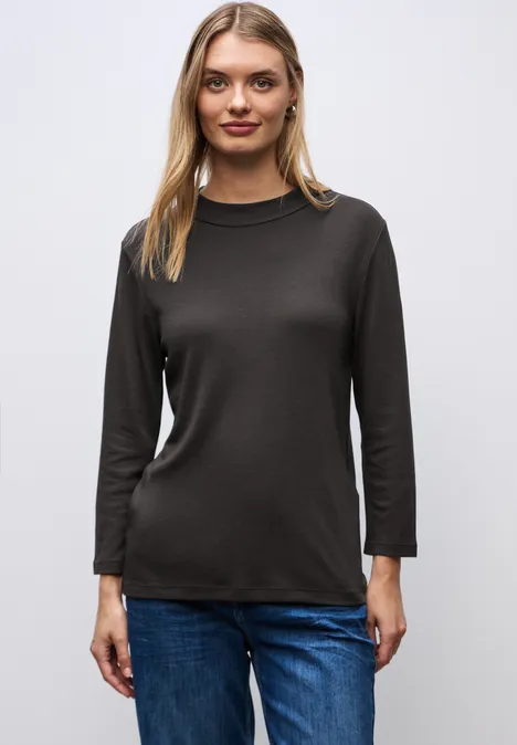 Basic Turtleneck Shirt darkest brown