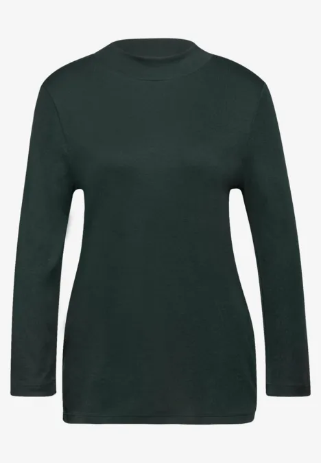 Basic Turtleneck Shirt evernight green