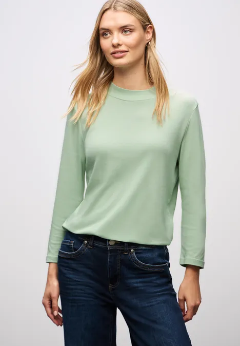 Basic Turtleneck Shirt pale mint green