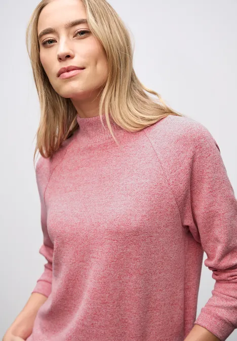 Kuscheliges Melange Shirt racing red mel.