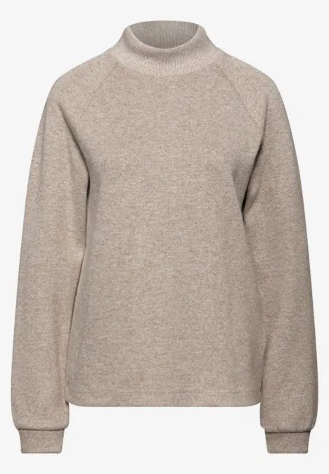 T-shirt douillet en mélange sanded beige mel.