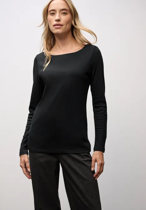 Basic Langarmshirt Black