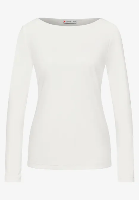 Basic Langarmshirt off white