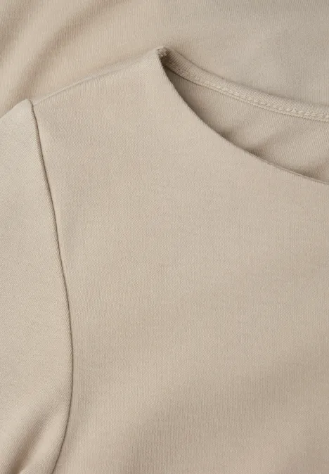 Basic Langarmshirt cotton beige