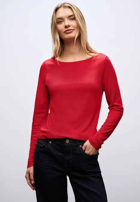 Basic Langarmshirt racing red