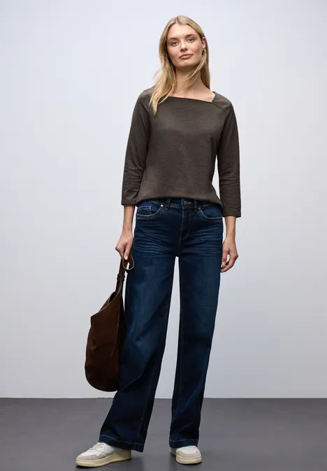 Shirt mit Carré Ausschnitt rustic brown mel.