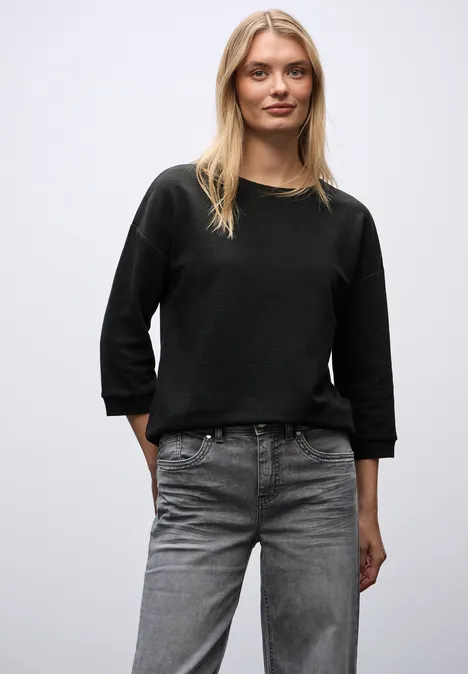 Strukturmix Shirt Black