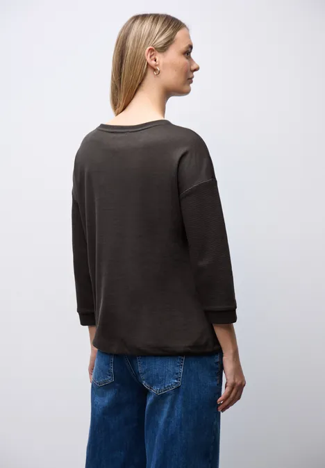 Gestructureerd gemengd shirt darkest brown