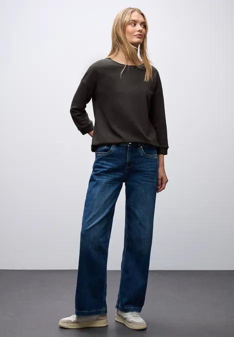 Gestructureerd gemengd shirt darkest brown
