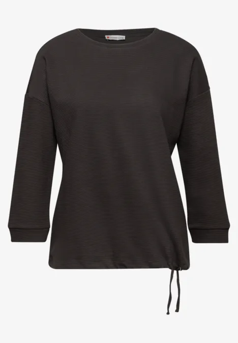Gestructureerd gemengd shirt darkest brown