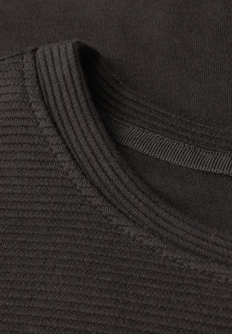 Gestructureerd gemengd shirt darkest brown