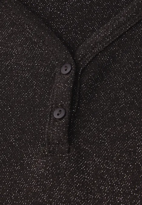 Glitzerndes Langarmshirt darkest brown