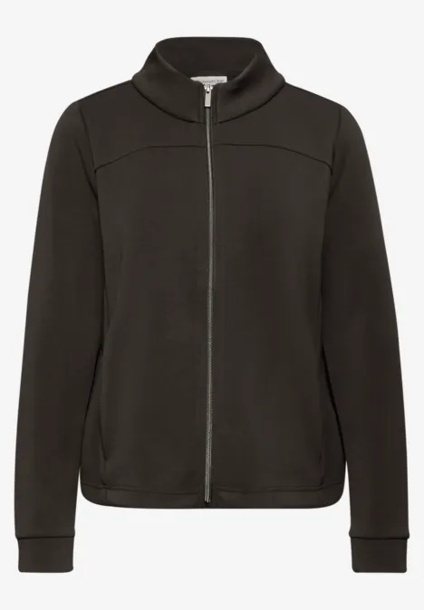 Silk-Look Jacke mit Zipper darkest brown