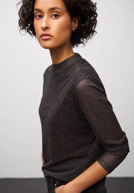 Leo Mesh-Shirt darkest brown