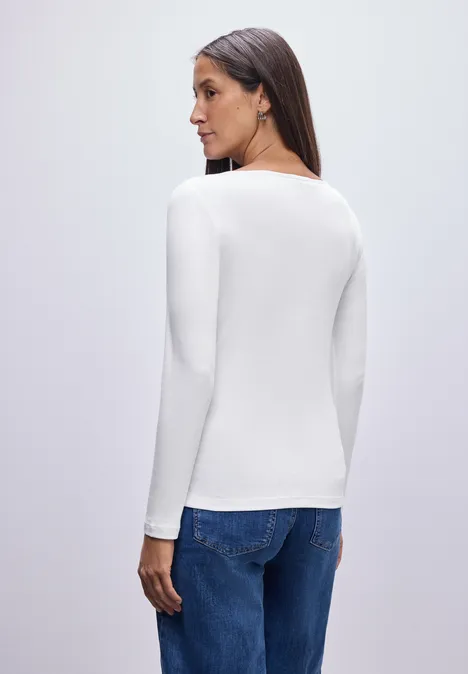 T-shirt basique à manches longues White
