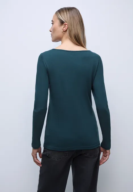 T-shirt basique à manches longues tide blue