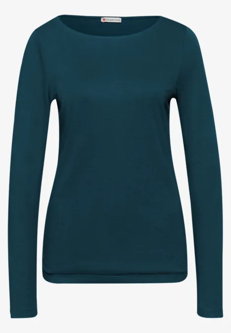 T-shirt basique à manches longues tide blue