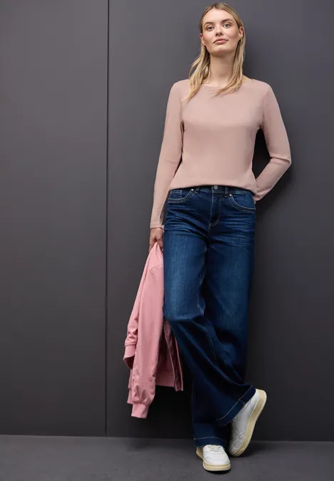 Basic shirt met lange mouwen faded rose